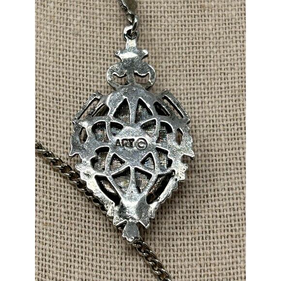 Vintage ART Double Strand Necklace with Locket Pendant - Picture 4 of 11